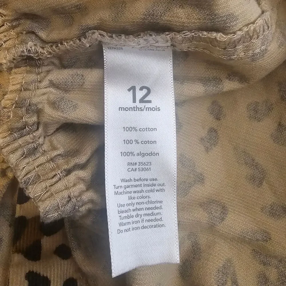 CARTER'S Ribbed Leopard Dress‎ - Size 12 Months